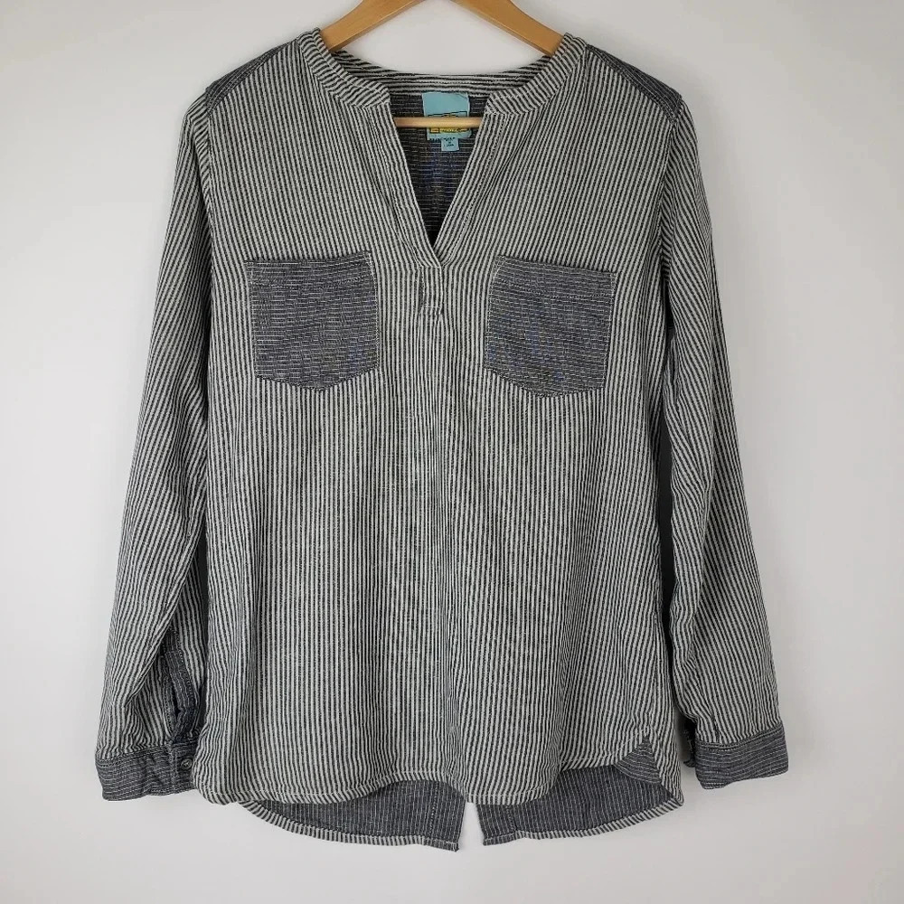 C & C California Stripe Chambray Henley